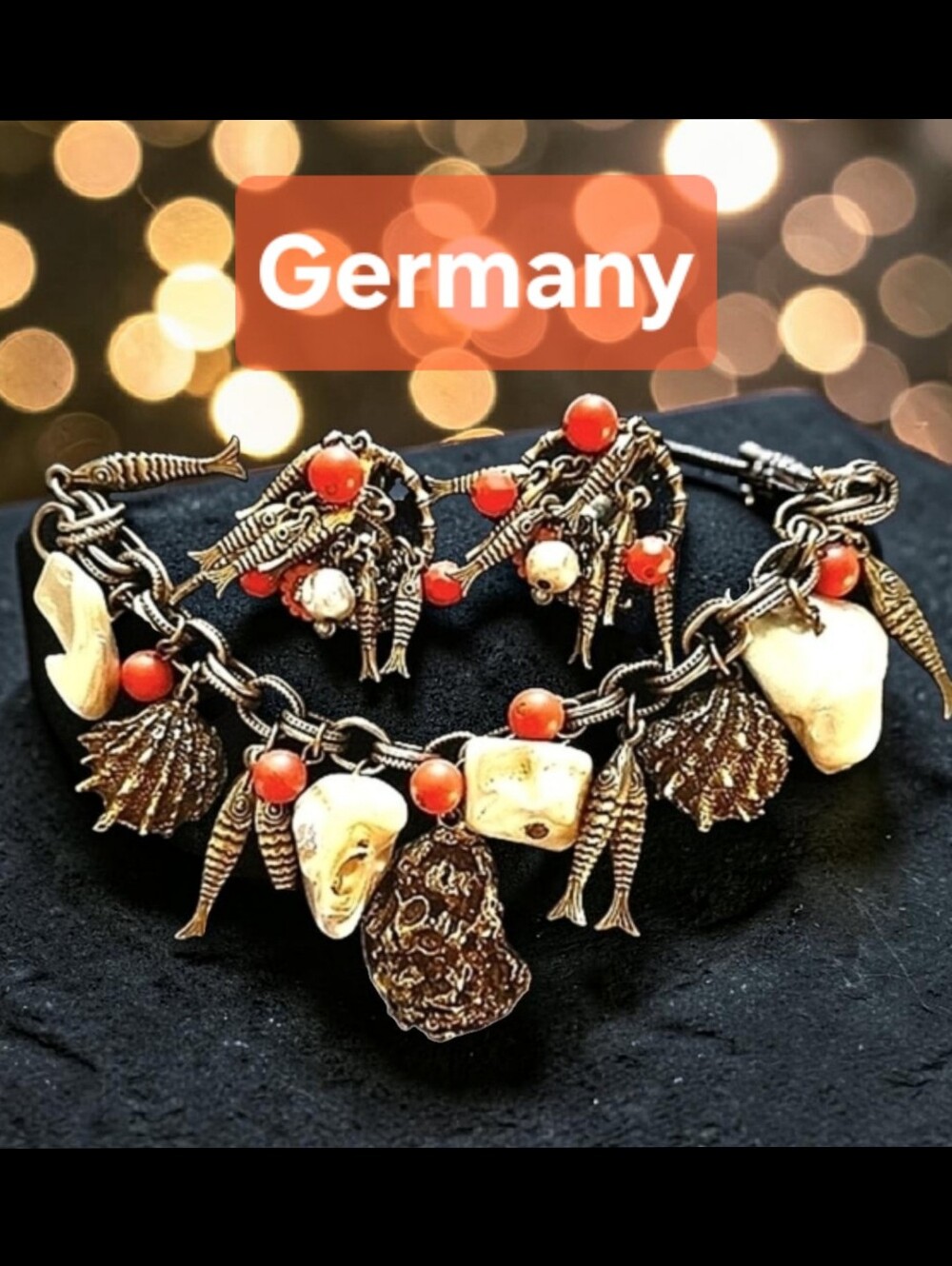 Vtg GERMANY Seashore Demi Parure